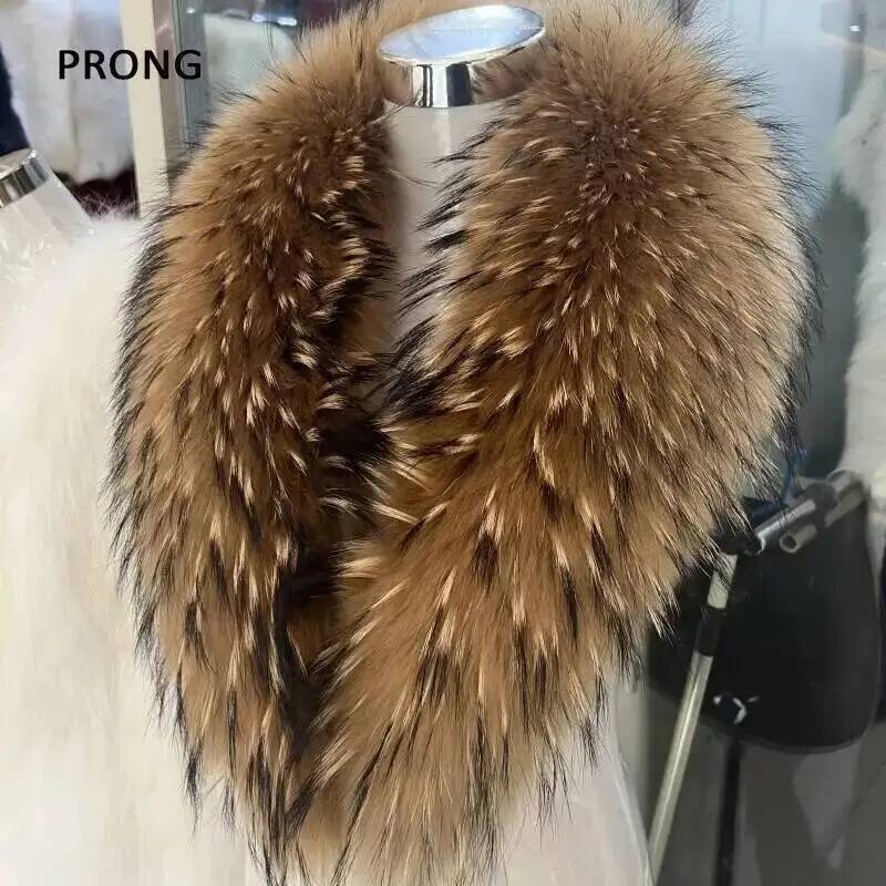 Outdoor Sport Winter Jacket - Naturalny kołnierz z futra szopa Szalik